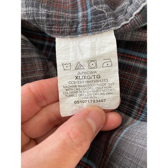 Wrangler Jeans Co Men's XL Gray Black Snap Front Long Sleeve Western Shirt - Picture 6 of 6